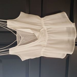 Express ivory dressy tank